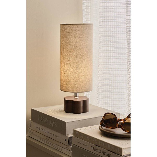 Hnědá/béžová lněná stolní lampa (výška 33,5 cm) Joline – Ellos Home-image-1