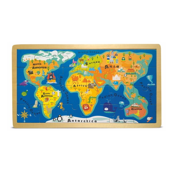 Puzzle v rámu Legler World Map