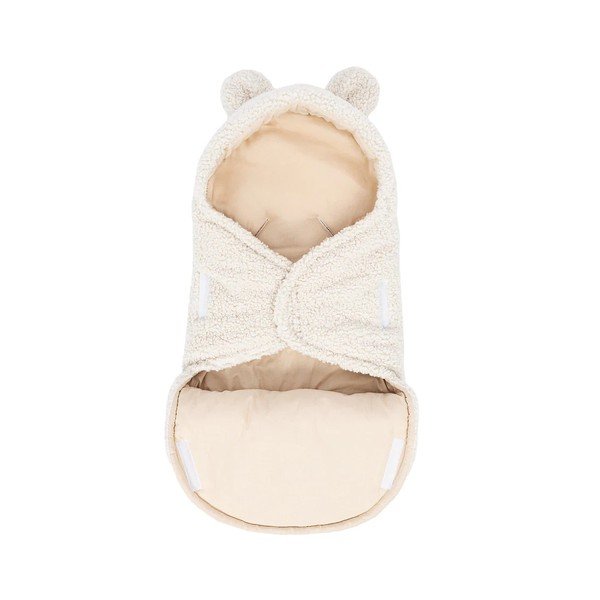 Krémová dětská zavinovačka s beránkem 45x80 cm – Meowbaby-image-3