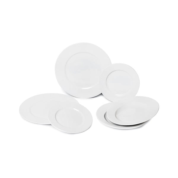 6dílná sada bílých porcelánových talířů Bonami Essentials Imperio