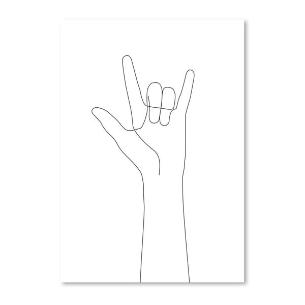 Plakát Americanflat Hand Gesture, 42 x 30 cm