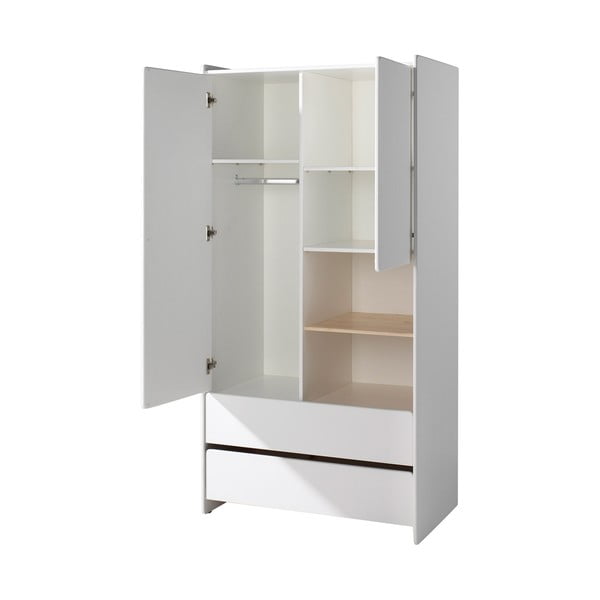 Bílá dětská šatní skříň Vipack Kiddy, 90 x 180 cm-image-2