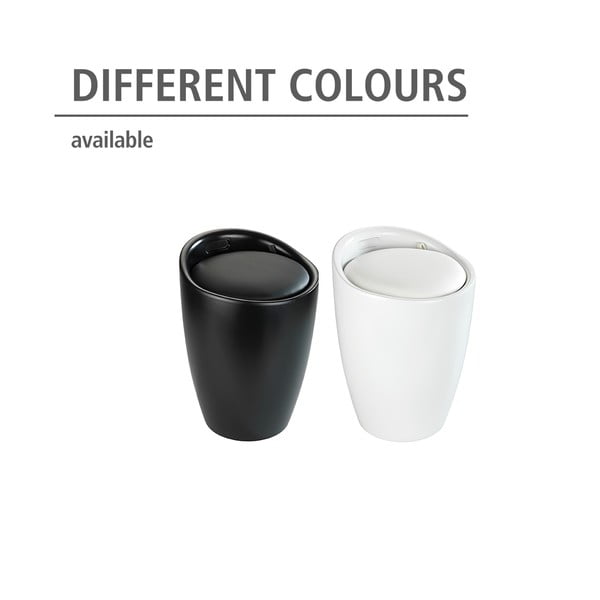 Černá koupelnová stolička s vyjímatelným košem na prádlo Wenko Candy-image-4