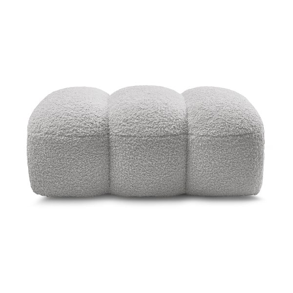 Světle šedá podnožka z textilie bouclé Hippolyte – Bobochic Paris