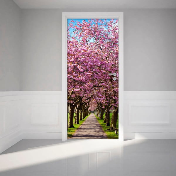 Adhezivní samolepka na dveře Ambiance Blossom Plum Tree
