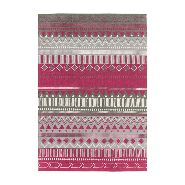 Tmavě růžový koberec Asiatic Carpets Tribal Mix, 160 x 230 cm