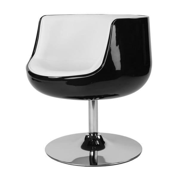 Otočná židle Cognac, černá/bílá