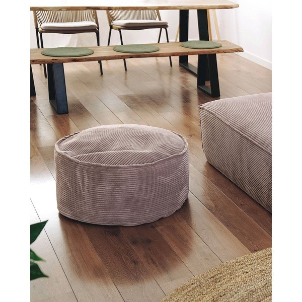 Růžový manšestrový taburet Wilma – Kave Home-image-2