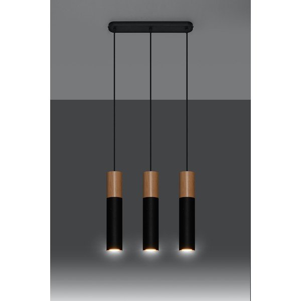 Černé závěsné svítidlo Sollux Paul, délka 40 cm-image-1