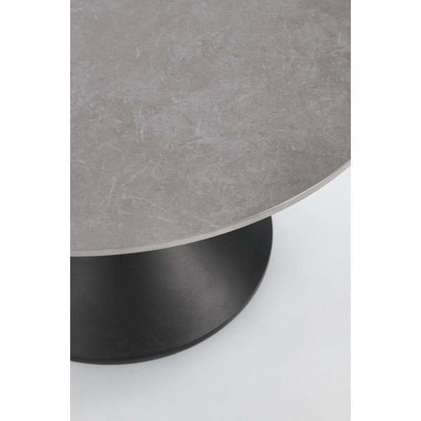 Černý kulatý konferenční stolek s deskou v dekoru mramoru ø 70 cm Joona – Bizzotto-image-2