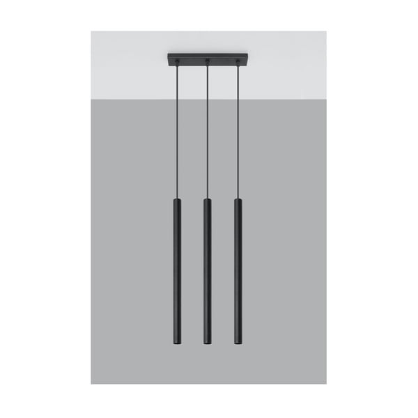 Černé závěsné svítidlo Sollux Fideus, délka 30 cm-image-3