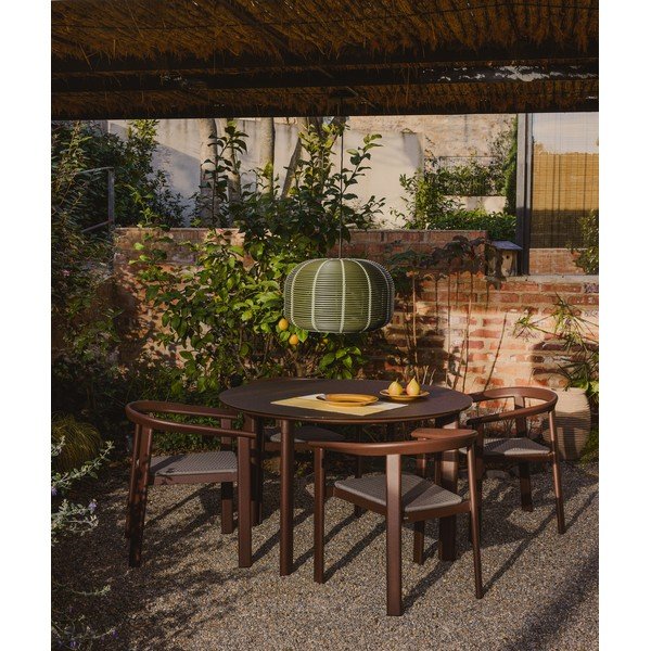 Kulatý zahradní jídelní stůl se skleněnou deskou ø 120 cm Erice – Kave Home-image-3