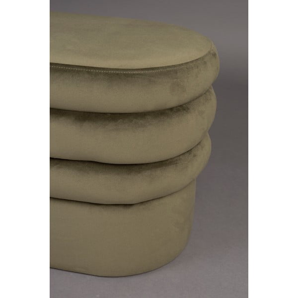 Khaki sametová lavice Aditi – Dutchbone-image-3