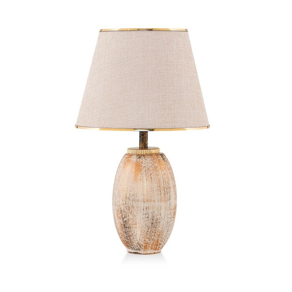 Krémová/ve zlaté barvě stolní lampa s textilním stínidlem (výška 50 cm) Yakamoz – Opviq lights