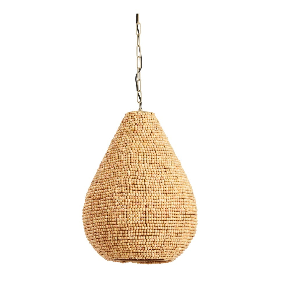 Závěsné svítidlo v přírodní barvě s dřevěným stínidlem ø 40 cm Kabinda – Light & Living