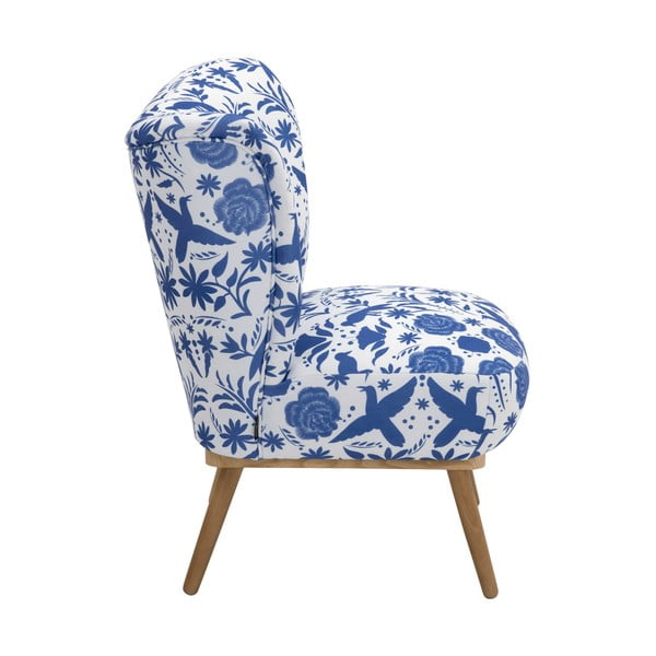 Modro-bílé květované křeslo Max Winzer Jack-image-4