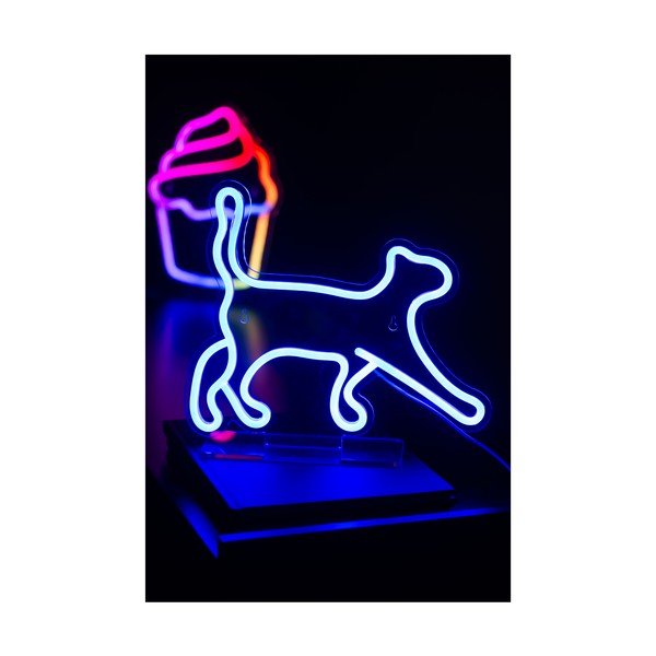 Modrá LED neonová světelná dekorace 5 W Walking Cat – Leitmotiv-image-1