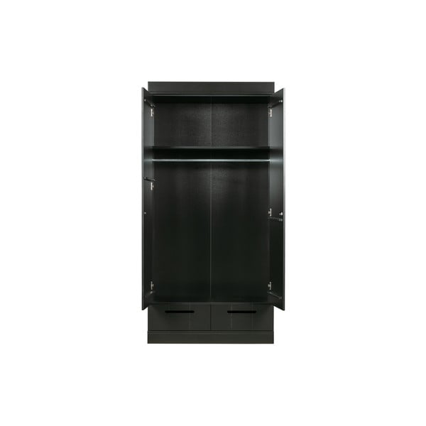 Černá šatní skříň z borovicového dřeva 94x195 cm Connect - WOOOD-image-3