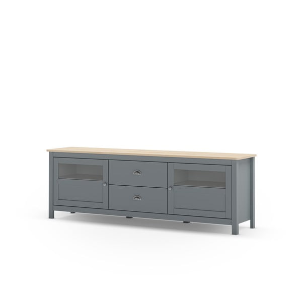 TV stolek šedozelený z borovicového dřeva 180x59x40 cm Misti – Marckeric-image-2