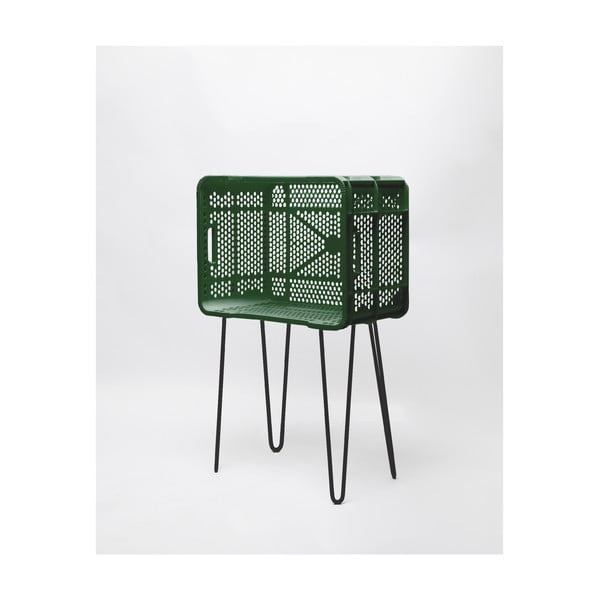 Zelený odkládací stolek z recyklovaného plastu Really Nice Things Eco