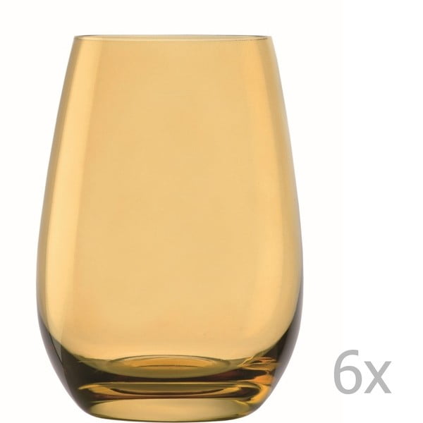 Sada 6 oranžových sklenic Stölzle Lausitz Elements, 465 ml