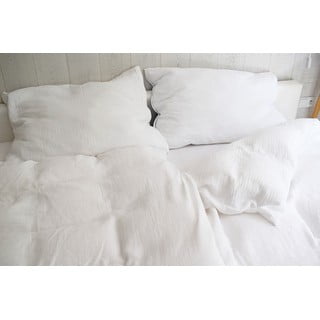 Bílé mušelínové povlečení na dvoulůžko 200x200 cm Plain Muslin – Butter Kings