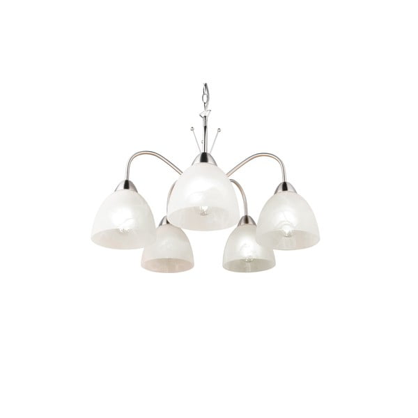 Závěsné svítidlo se skleněným stínidlem v bílo-stříbrné barvě ø 55 cm Dobby – Trio-image-4