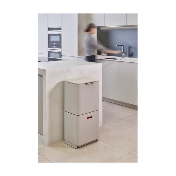 Béžový ocelový odpadkový koš na tříděný odpad 60 l Totem Max – Joseph Joseph-image-4