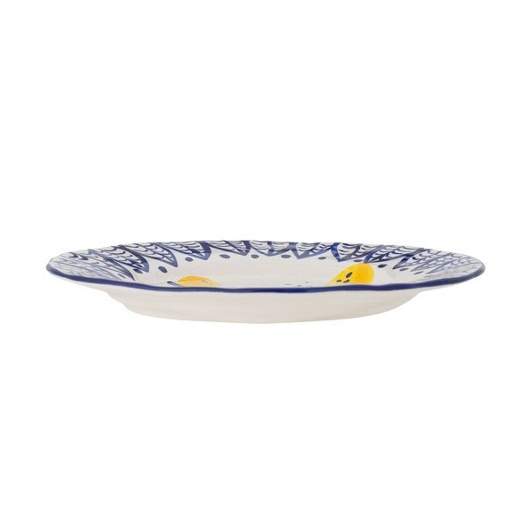 Bílý/modrý servírovací talíř z kameniny ø 27 cm Maxima – Bloomingville