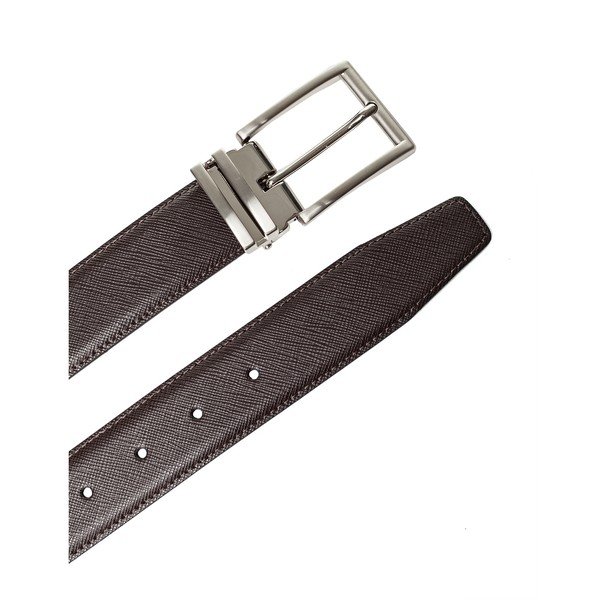 Tmavě hnědý kožený pánský pásek Ferruccio Laconi Olaf, délka 95 cm-image-2
