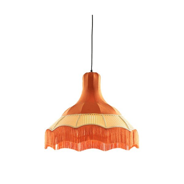 Oranžové závěsné svítidlo s textilním stínidlem ø 50 cm Mizia – Light & Living