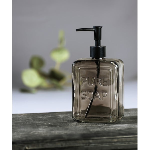Šedý skleněný dávkovač na mýdlo Wenko Pure Soap-image-1