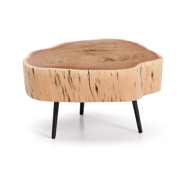 Kulatý konferenční stolek s deskou z akácie v přírodní barvě 49x47 cm Tanive – Kave Home