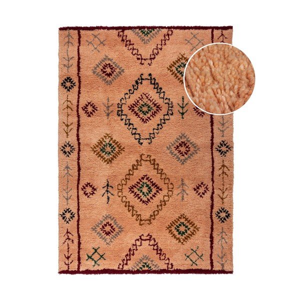 Ručně tkaný vlněný koberec v lososové barvě 160x230 cm Moroccan Sahara – Flair Rugs