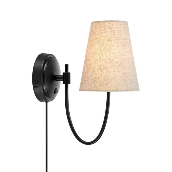 Černé/béžové nástěnné svítidlo do zásuvky Amar – Markslöjd