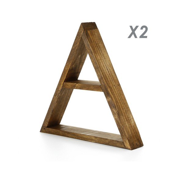 Sada 5 dřevěných nástěnných polic Ava-image-1