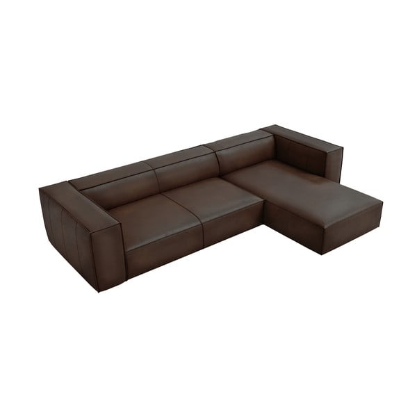Tmavě hnědá kožená rohová pohovka (pravý roh) Madame – Windsor & Co Sofas-image-2