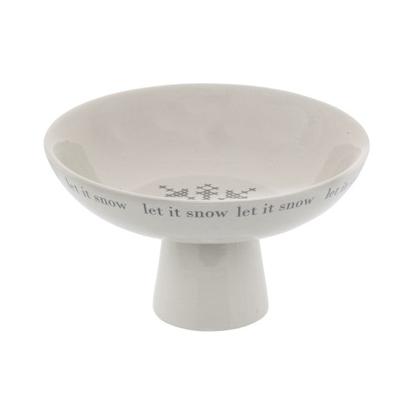 Bílý kameninový podnos Bloomingville Cross, ⌀ 19 cm