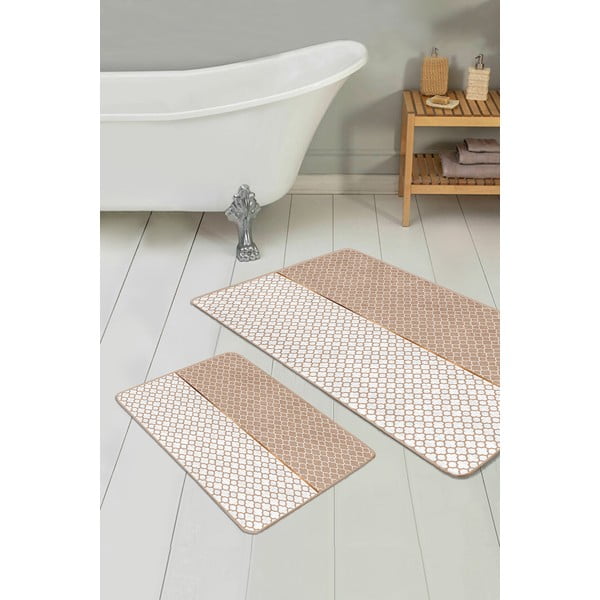 Béžové koupelnové předložky v sadě 2 ks 60x100 cm – Mila Home-image-2