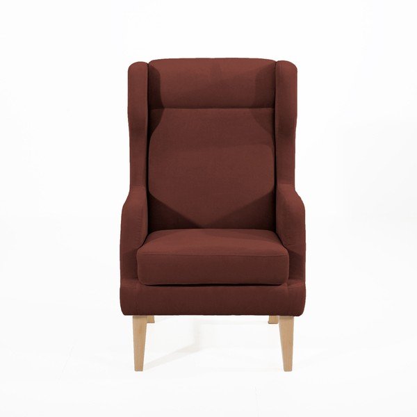 Hnědé křeslo ušák Max Winzer Bennet Suede-image-2