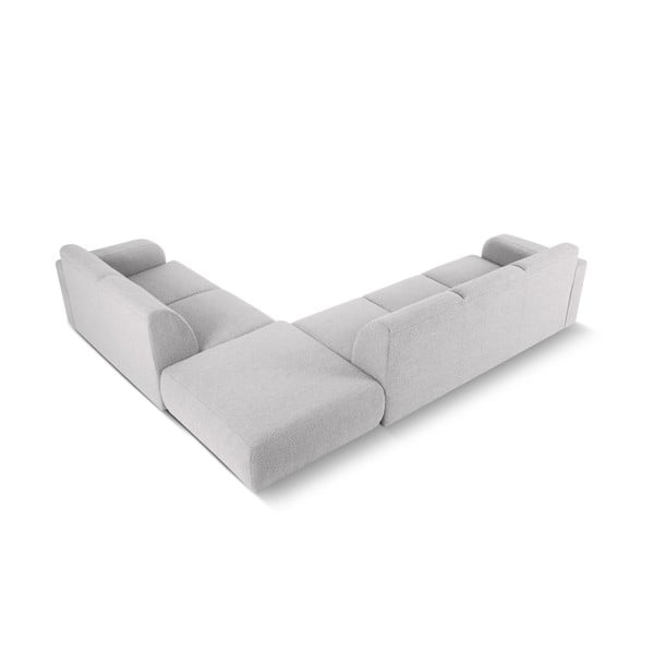 Světle šedá rohová pohovka z textilie bouclé (pravý roh) Molino – Micadoni Home-image-3