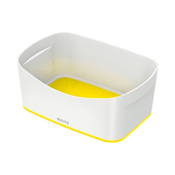 Bílo-žlutý plastový úložný box MyBox - Leitz
