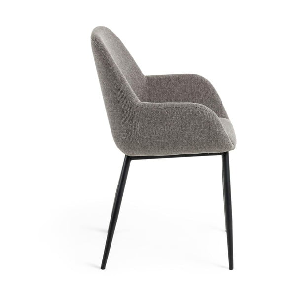Šedé čalouněné jídelní křeslo Konna – Kave Home-image-2