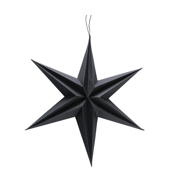 Černá vánoční papírová závěsná dekorace ve tvaru hvězdy Boltze Kassia, ø 30 cm