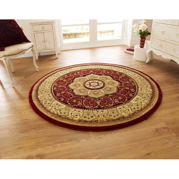 Červený kulatý koberec ø 150 cm Heritage – Think Rugs-image-1