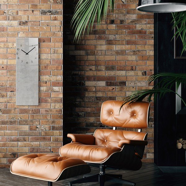 Nástěnné hodiny Styler Glassclock Concrete, 20 x 60 cm-image-1