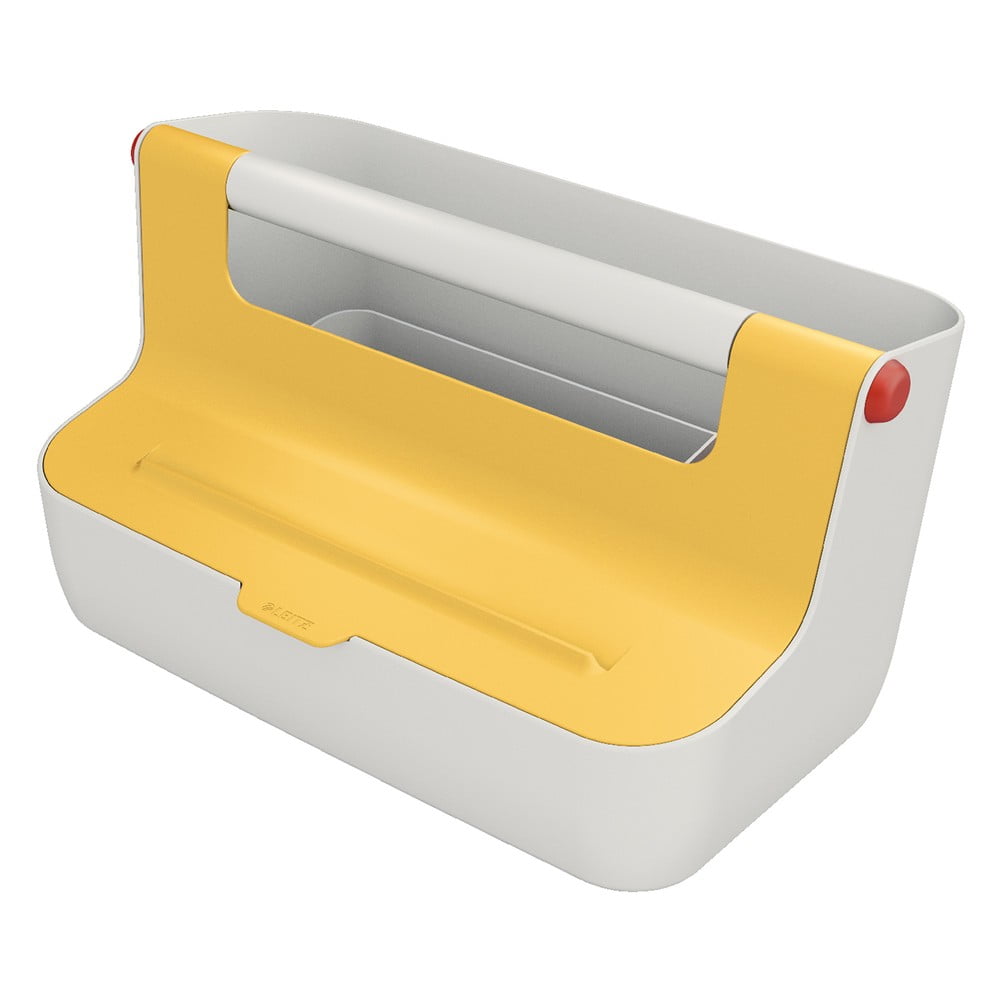 Žlutý přenosný box s organizérem Leitz Cosy
