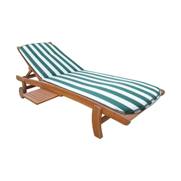 Bílo-zelený zahradní podsedák na lehátko 60x192 cm Cardiff – Sun Garden