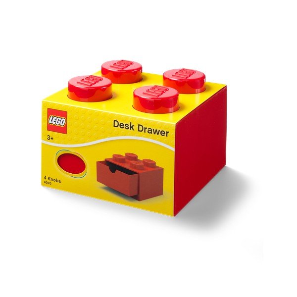 Červený stolní box se zásuvkou LEGO®, 15 x 16 cm-image-2