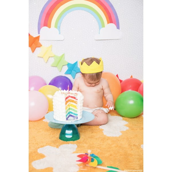 Pratelný ručně tkaný bavlněný dětský koberec v hořčicové barvě 120x160 cm Clouds Mustard – Lorena Canals-image-3